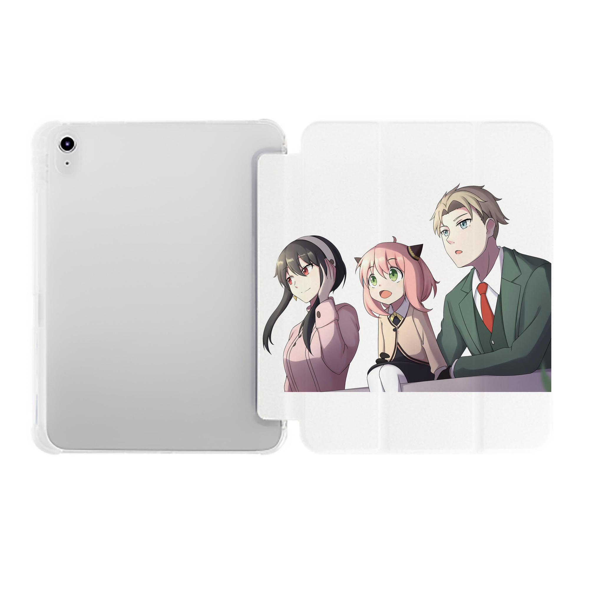 （画像用） SPY×FAMILY间谍家家酒 IPad ケース ペン収納付き 三つ折りスタンド PUレザー×シリコン 対応機種9.5/10.5/10.9インチ